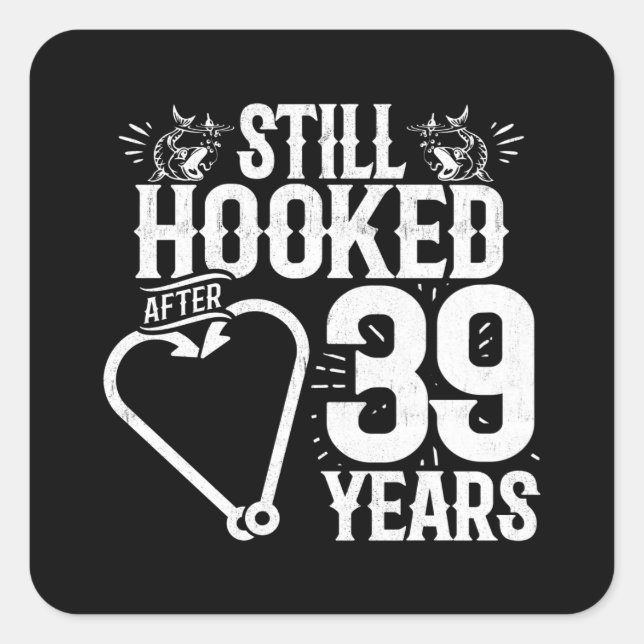 Cute 39th Anniversary Couples Married 39 Years Square Sticker (Front)