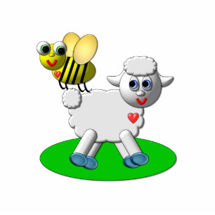 Cute 3-D Look Bee and Lamb Cutout