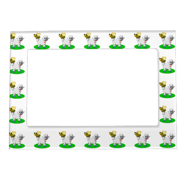 Cute 3-D Look Bee and Lamb Magnetic Frame (Front)
