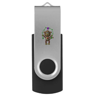 Cute 3-D Look Monkey with a Grapevine Jump-Rope Flash Drive