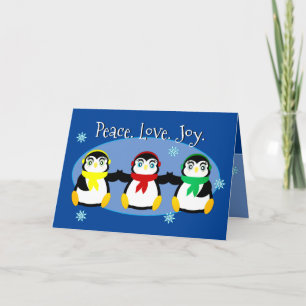 Cute 3 Penguins Holiday Card