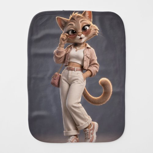 Cute 3D Cat Baby Burp Cloth