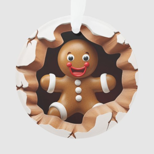 Cute 3D Gingerbread Man Ornament