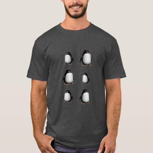 Cute 3D graphic penguins  T_Shirt