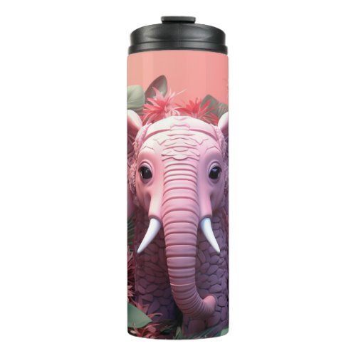 Cute 3D Kawaii Elephnt Thermal Tumbler