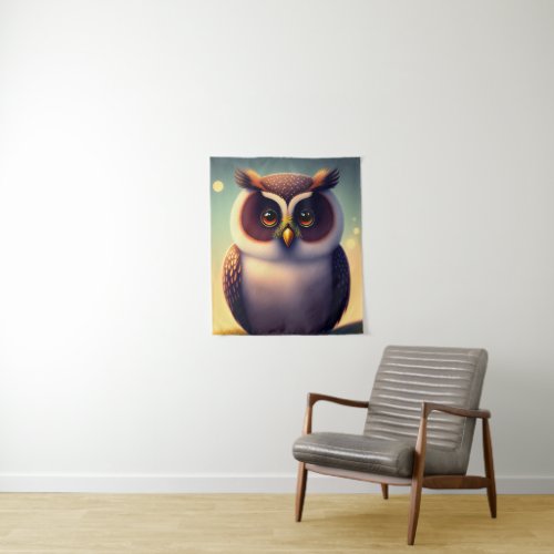 Cute 3D owl Tapestry