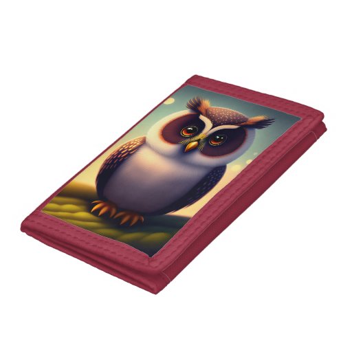 Cute 3D owl Trifold Wallet