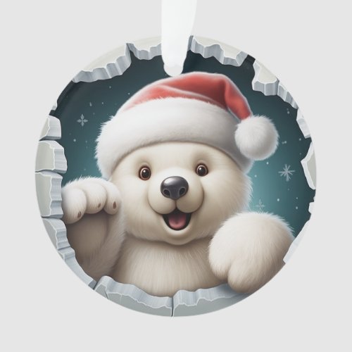 Cute 3D Polar Bear Ornament