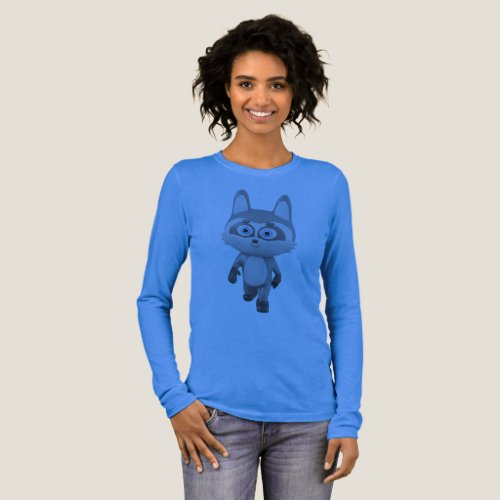Cute 3D Raccoon Cartoon Character Graphic Tri-Blend Shirt