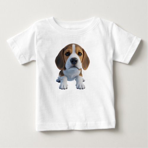 Cute 3D Rendered Beagle Puppy Character Baby T-Shirt