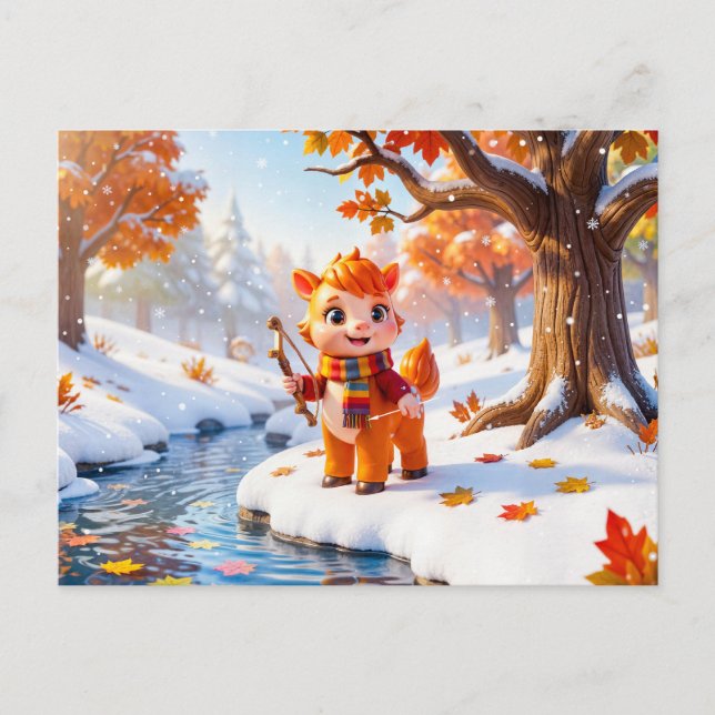 Cute 3D Sagittarius Zodiac Character Postcard (Front)