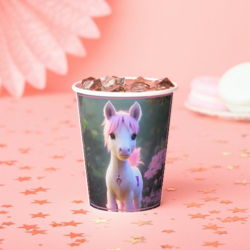 Cute 3D Spirit Pony 10 Paper Cups