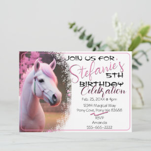 Cute 3D Spirit Pony 12 Birthday Invitation