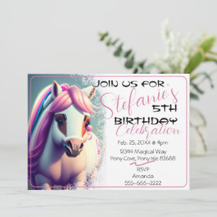 Cute 3D Spirit Pony 2 Birthday Invitation