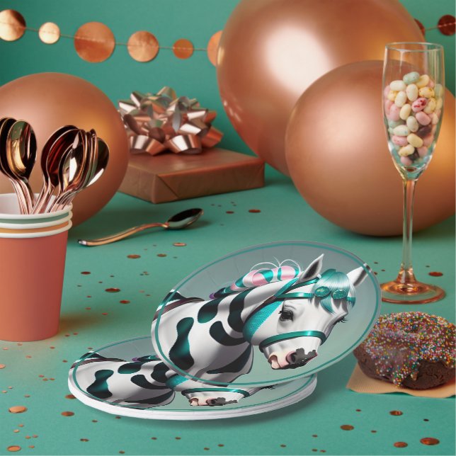 Cute 3D Spirit Pony 7 Paper Plates (Multi)