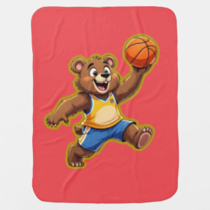 Cute 3D Teddy Bear Playing Basketball – Adorable S Baby Blanket