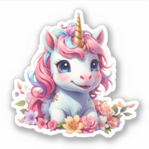 Cute 3D Unicorn Sticker