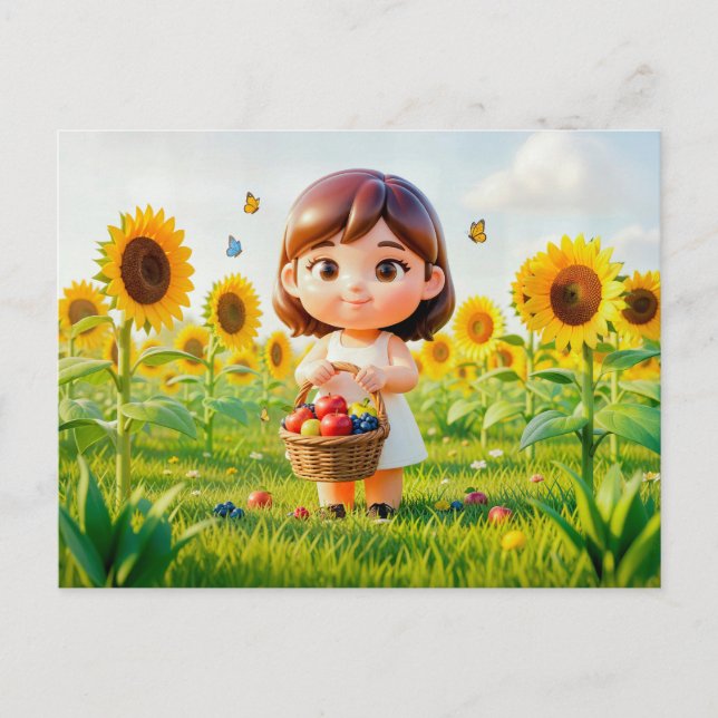 Cute 3D Virgo Zodiac Character Postcard (Front)