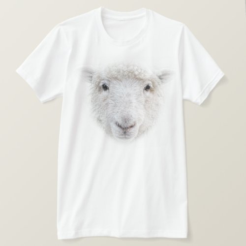 Cute 3D White Sheep Face T_Shirt