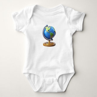 Cute 3D World Globe Baby T-Shirt – Adorable Little Bodysuit