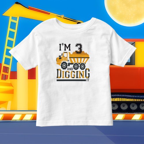 cute 3rd Birthday construction dump truck Toddler T_shirt