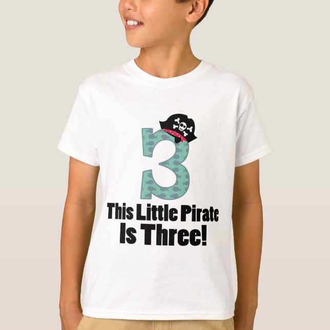 Cute 3rd Birthday Pirate T-Shirt (Front)