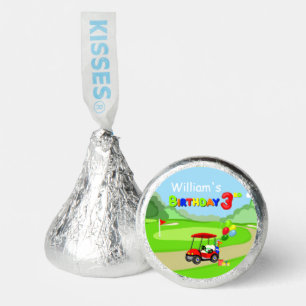 Cute 3rd Birthday Red Golf Cart Boy's Hershey®'s Kisses®