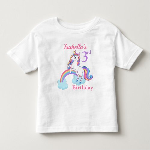 Cute 3rd Birthday Unicorn T_Shirt
