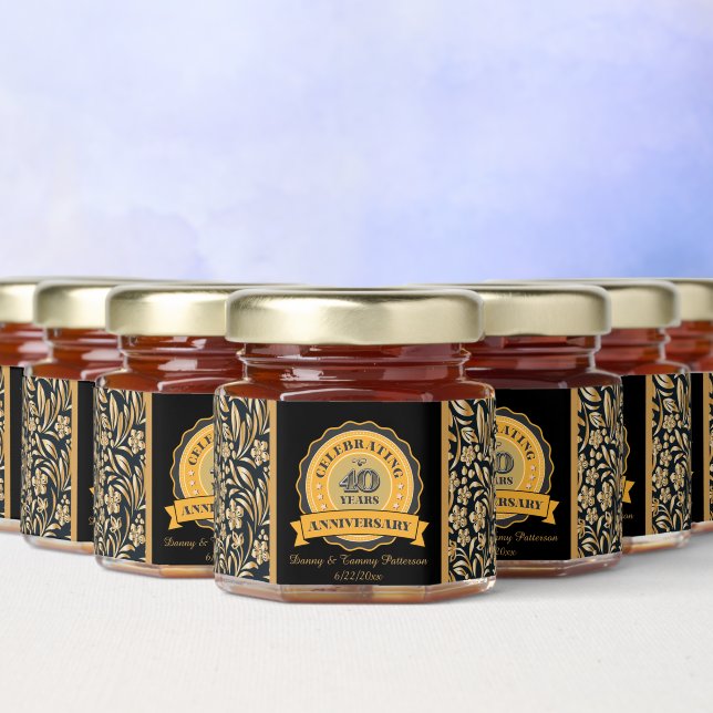 Cute 40th Anniversary party Anniversary Honey Jar Favors (Multi)