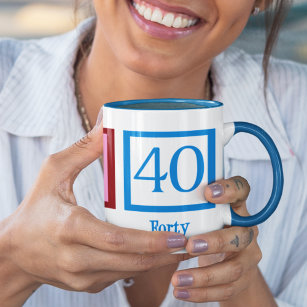 Cute 40th Birthday (Peace Love) Mug