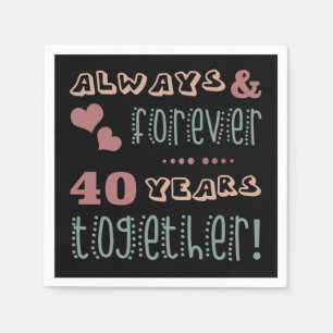 Cute 40th Wedding Anniversary Napkins