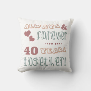 Cute 40th Wedding Anniversary Throw Pillow