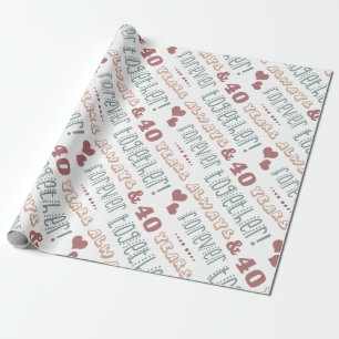 Cute 40th Wedding Anniversary Wrapping Paper