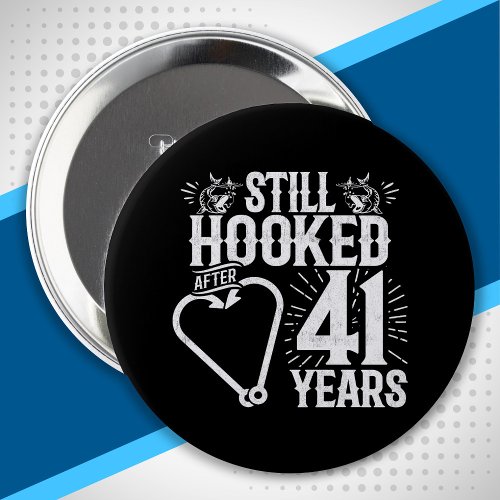 Cute 41st Anniversary Couples Married 41 Years Button