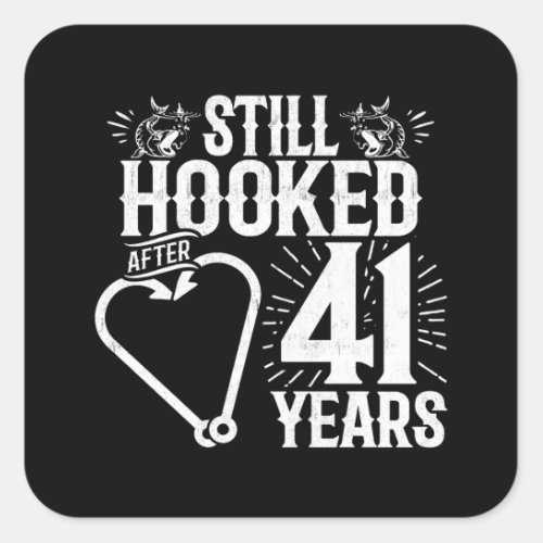 Cute 41st Anniversary Couples Married 41 Years Square Sticker