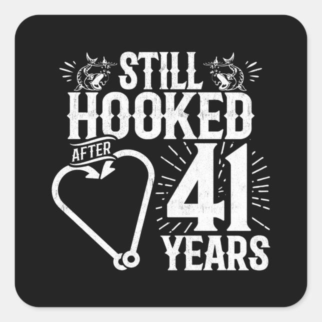 Cute 41st Anniversary Couples Married 41 Years Square Sticker (Front)