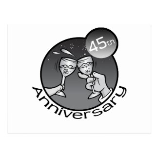 Cute, "45th Anniversary" design Postcard