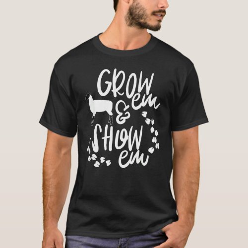 Cute 4 H Ffa Grow Em  Show Em Livestock Animals T_Shirt