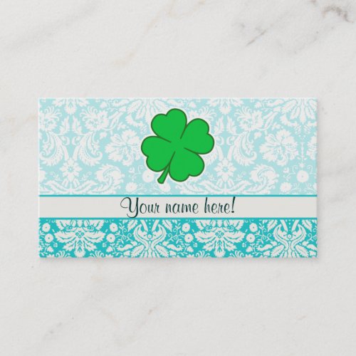 Cute 4 Leaf Clover Business Card Template