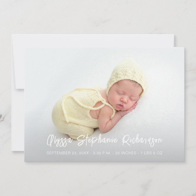 Cute 4 Multi Photo Baby Announcement (Front)