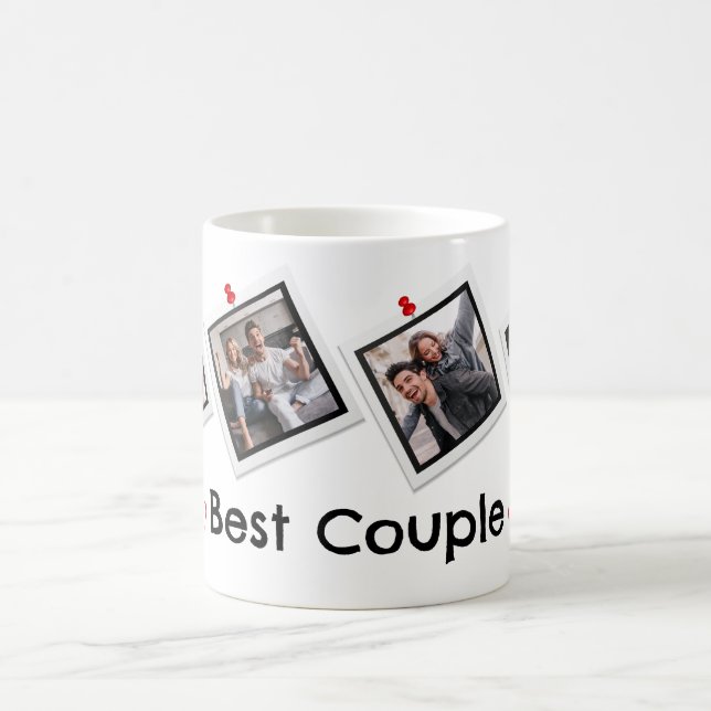Cute 4 photo Best Couples custom photos Coffee Mug (Center)