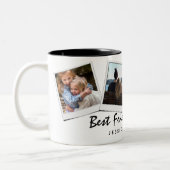 Cute 4 photo Best Friends Forever & Name Two-Tone Coffee Mug (Left)