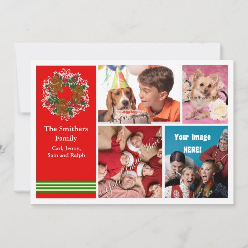 Cute 4 Photo Family Christmas Card