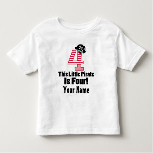 Cute 4th Birthday Pirate Themed Toddler T-shirt