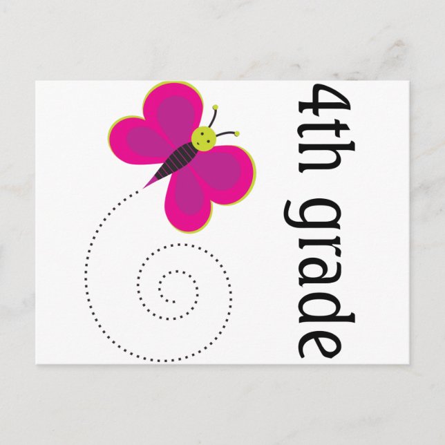 Cute 4th Grade Postcard (Front)