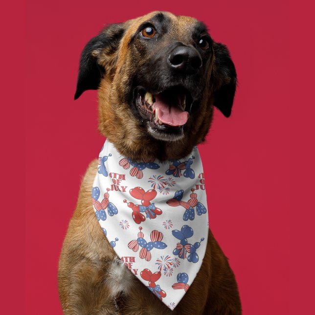 Cute 4th of July Balloon Dogs Bandana (Creator Uploaded)