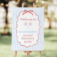 Cute 4th of July Birthday Party Welcome Sign