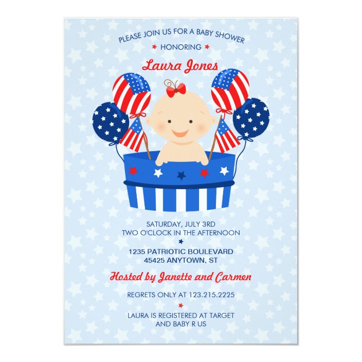 4th of july baby shower invitations