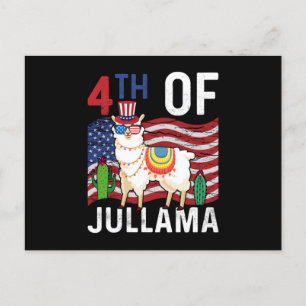 Cute 4th Of July Patriotic Llama 4th Of July Gift Postcard