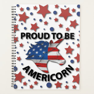Cute 4th of July red, white and blue Americorn Planner